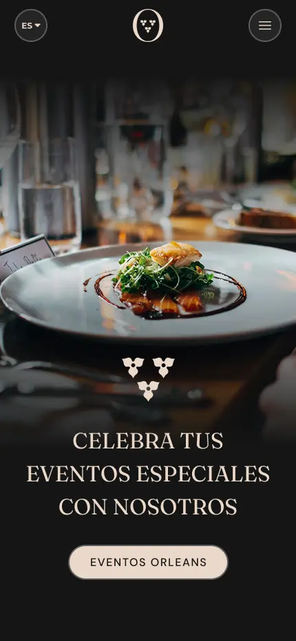 Events section mobile view