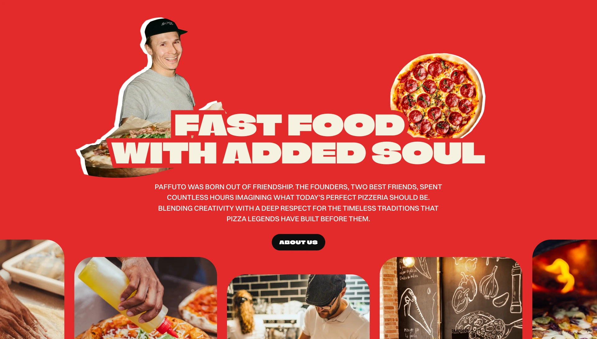 Paffuto about section showcasing brand personality and story