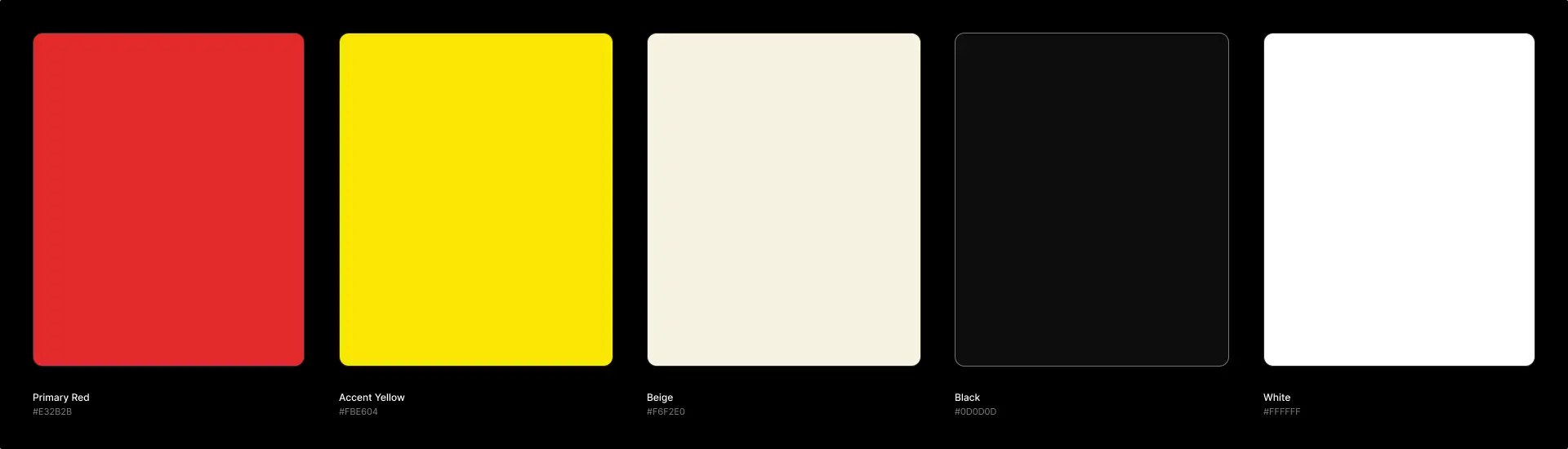 Paffuto brand colour palette overview