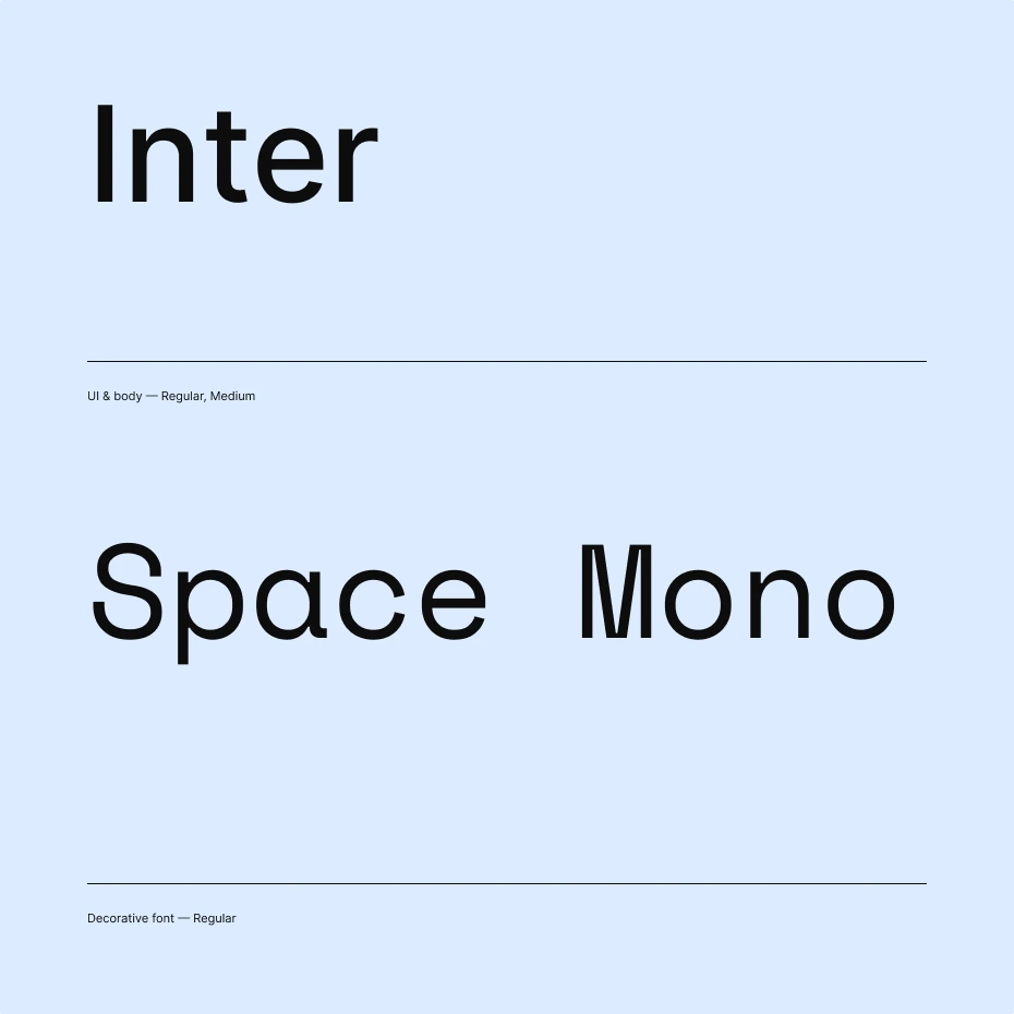 Inter and Space Mono typefaces