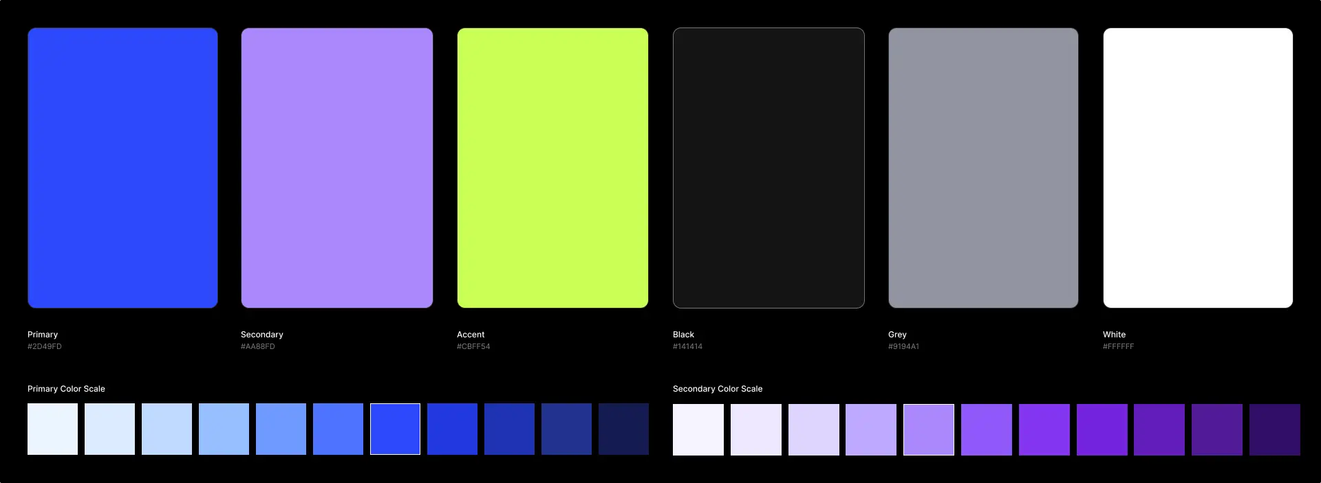 Skystack brand colour palette overview