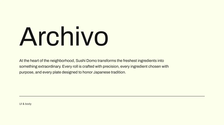 Archivo sans-serif typeface demo