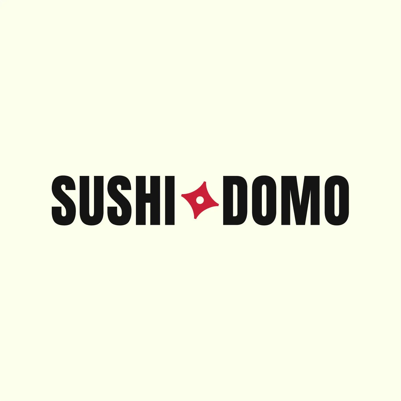 Sushidomo logo lockup on light background